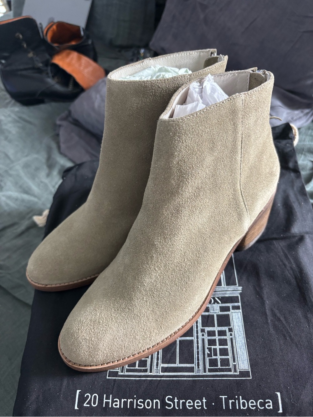 Matt Bernson Women's Suede Ankle Boots in Light Taupe